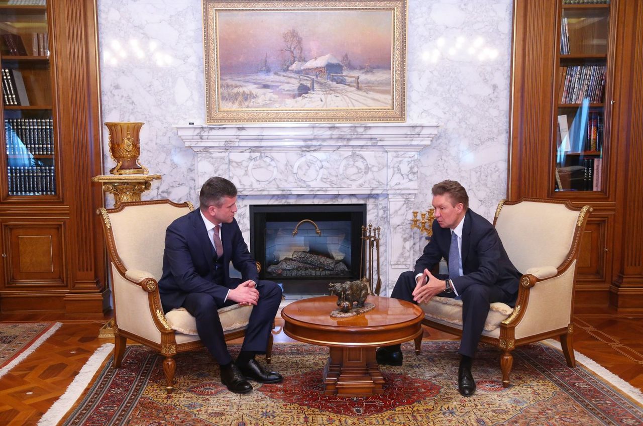 Председатель правления ПАО «Газпром» Алексей Миллер и глава АО Moldovagaz Василе Ботнарь встретились 14 марта. Фото: gazprom.ru