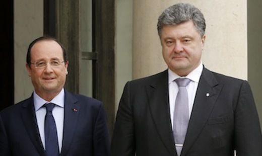 Президент Украины Петр Порошенко с Франсуа Олландом.