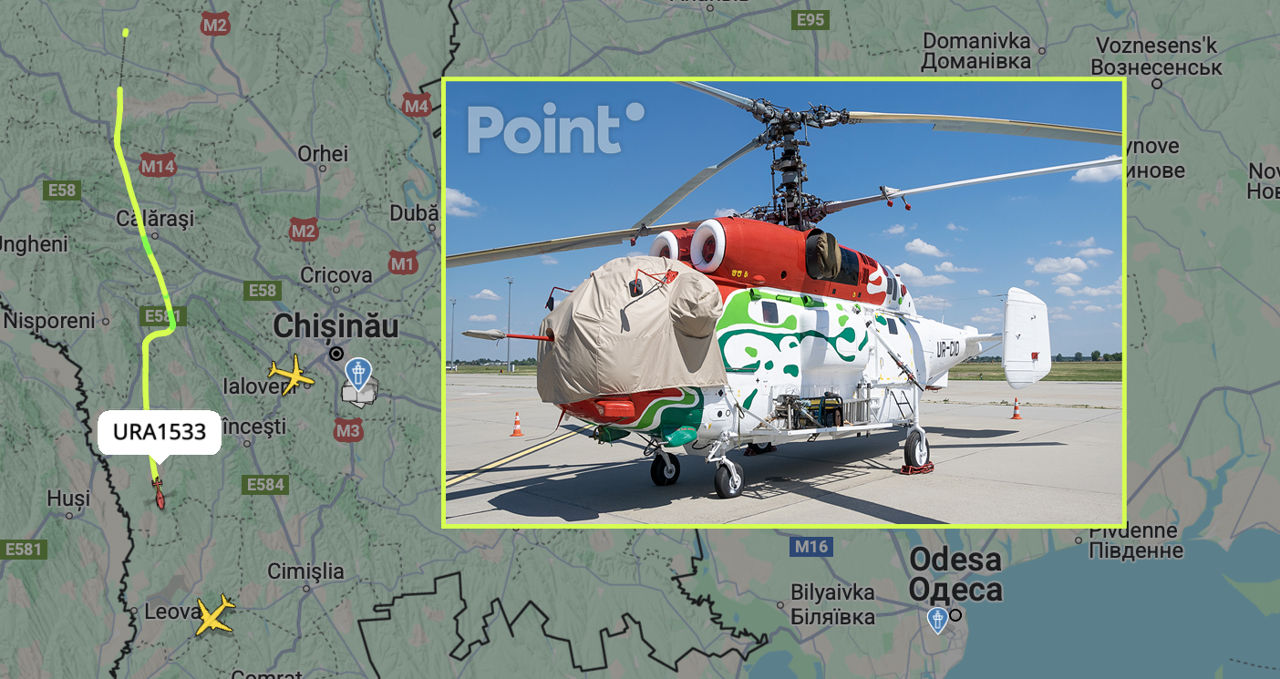 Un elicopter KA-32 care zbura de la Mărculești la Constanța a aterizat de urgență la Călărași.