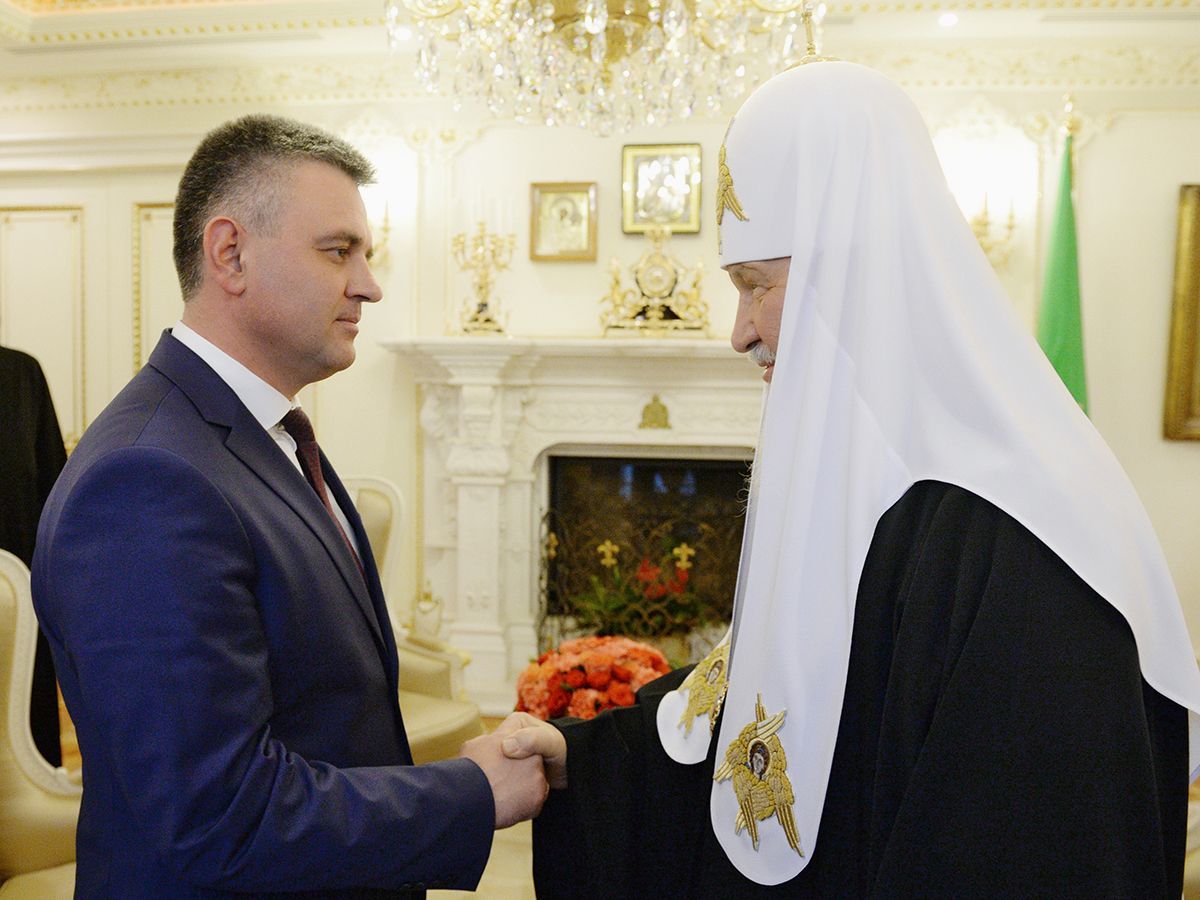 Патриарх Московский и всея Руси Кирилл назвал сохранение мира в Приднестровье приоритетом Русской православной церкви. Фото: president.gospmr.ru 