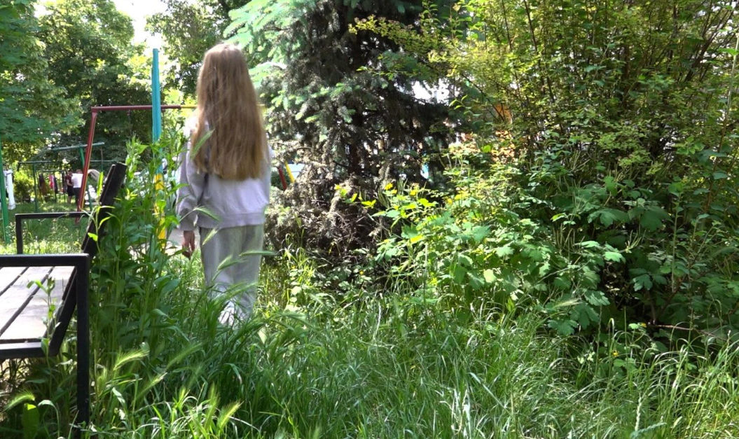 Местные жители сообщают, что трава во дворе не была скошена с начала весны.