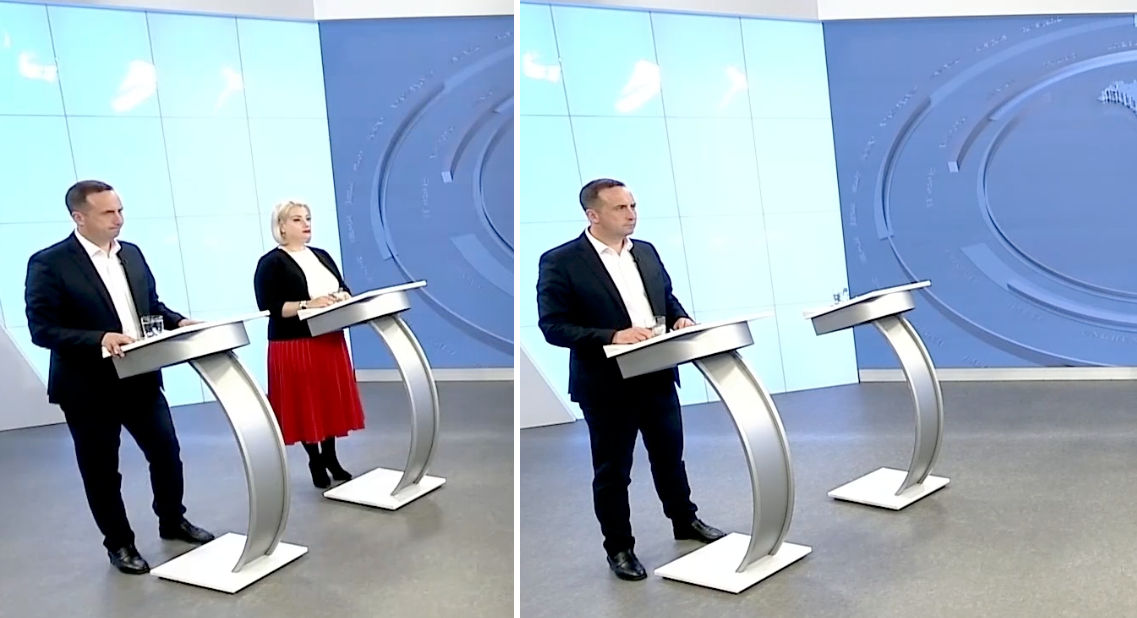 Диану Караман исключили из дебатов на ТВ. Коллаж Point.md.