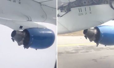 Şi-au văzut moartea cu ochiii: Motorul unui avion a explodat în zbor. Foto: Point