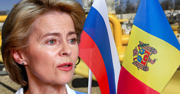 Председатель ЕК Урсула фон дер Ляйен: РФ пытается запугать власти Молдовы. Коллаж Point.md.