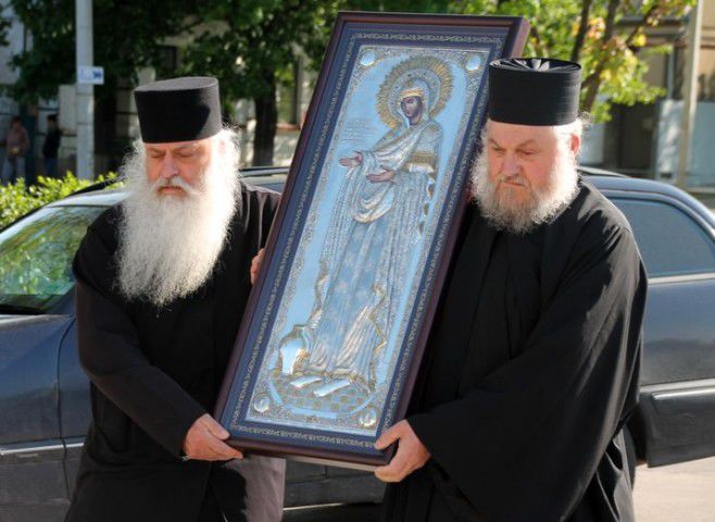 Icoana a fost expusă la Mănăstirea Ciuflea din Chişinău, unde credincioşii se pot închina timp de o lună. Foto: newsmoldova.md