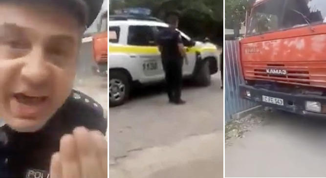 Конфликт полицейского и жительницы Кишинева попал на видео.