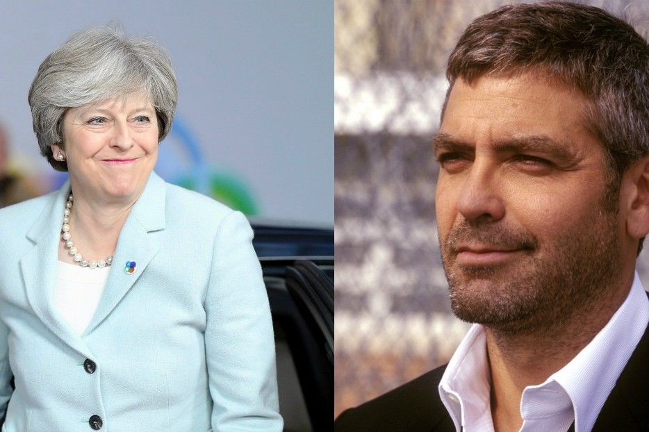Care este legătura dintre Theresa May şi George Clooney. Foto: gandul.info