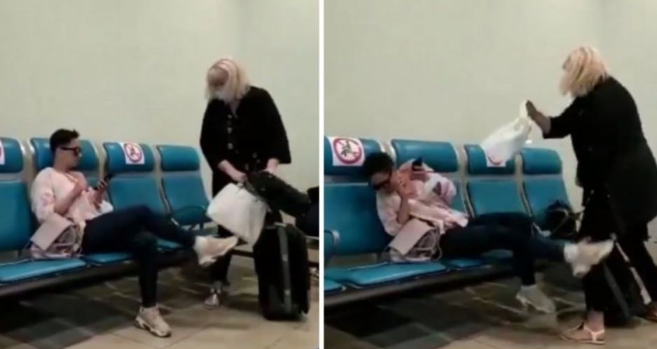 Женщины устроили драку из-за социальной дистанции в аэропорту Домодедово.