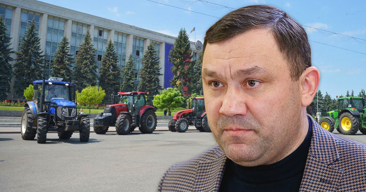 Василе Грэдинару назвал протест фермеров политической акцией. Коллаж Point.md.