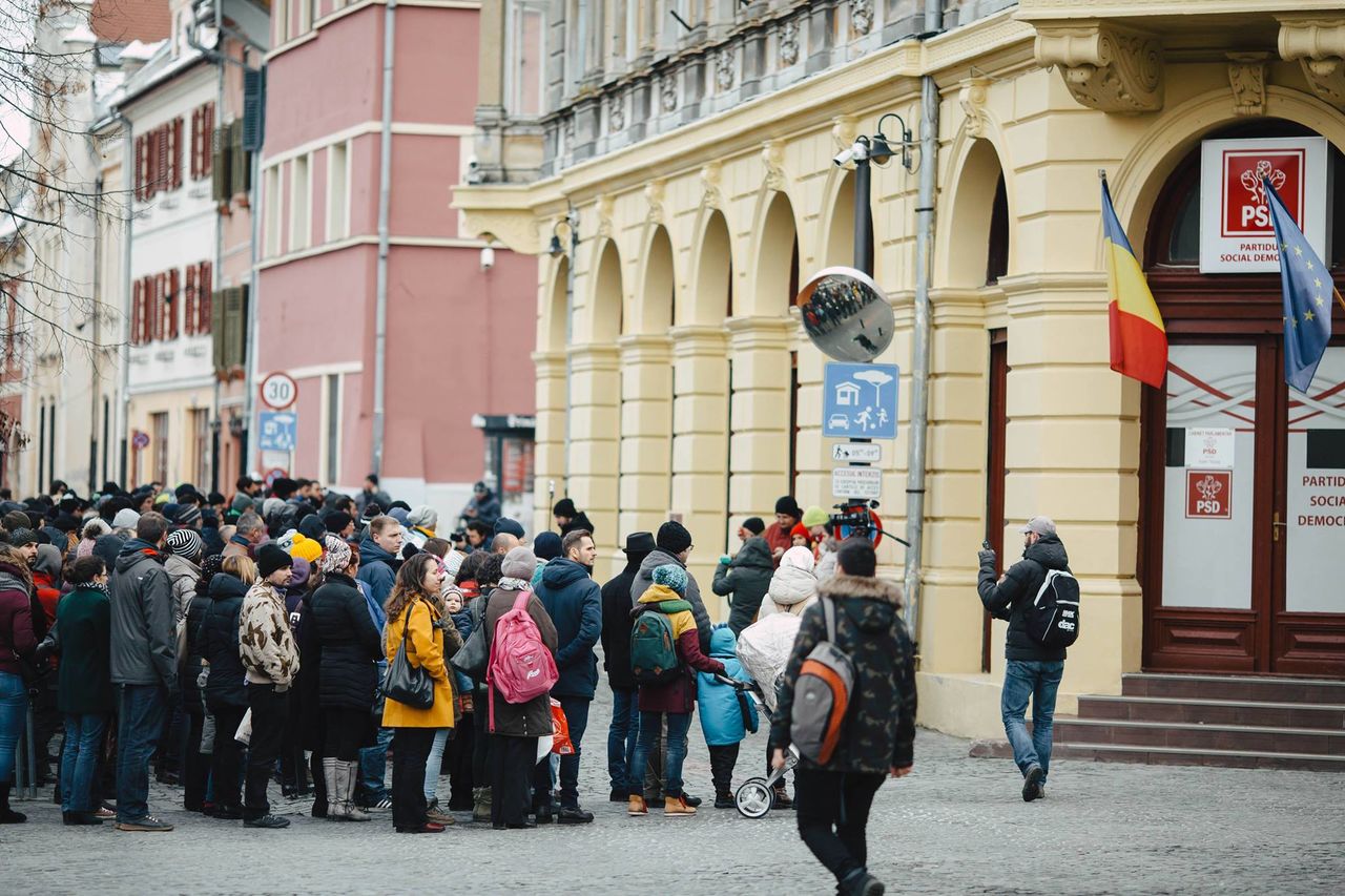 Incident la protestul mut de la Sibiu.