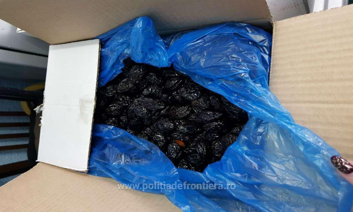 Сотрудники правоохранительных органов изъяли весь чернослив стоимостью 6 000 румынских леев. Фото: politiadefrontiera.ro.