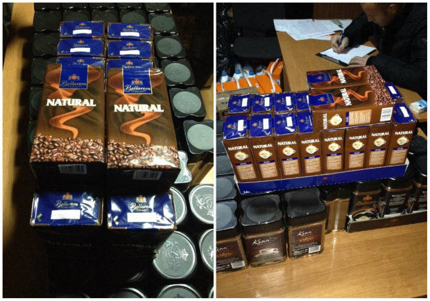 Polițiștii de frontieră au reținut pe traseul Leușeni-Chișinău un lot de produse fără acte de proveniență. Foto: realitatea.md