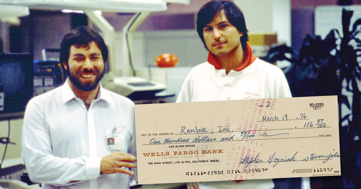 Чек Apple 1976 года, подписанный Джобсом и Возняком, продан на аукционе за $135 тысяч. Коллаж: Point.md