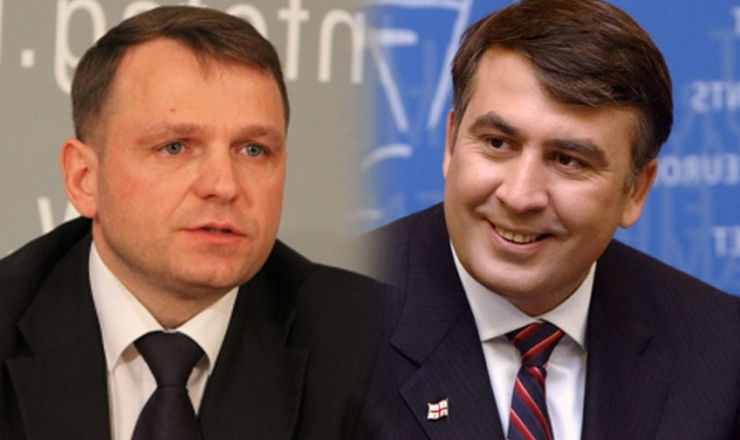 Лидер ППДП Андрей Нэстасе и экс-губернатор Одесской области Михаил Саакашвили.