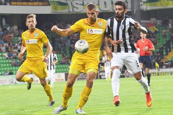 Ștefan Burghiu a debutat cu gol în campionatul Kazahstanului. Foto:ipn.md