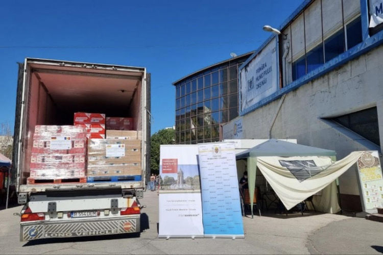 Город Мангейм предоставил партию продуктов питания беженцам в Кишиневе.