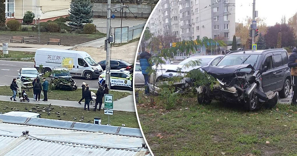 ДТП в Кишиневе: одному из водителей потребовалась помощь врачей. Коллаж: Point.md
