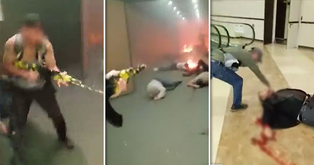 Опубликовано видео убийства людей в «Крокус Сити Холле», снятое террористами.