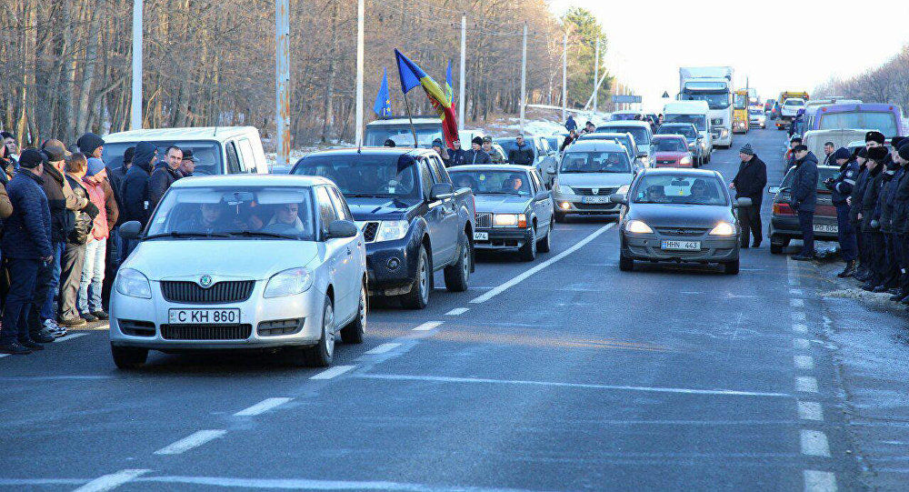 Protestatarii au încearcat să blocheze traseul Chișinău-Leușeni. Foto: Sputnik/ Miroslav Rotari