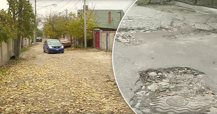 На Старой почте жители жалуются на разбитые дороги и незаконную свалку. Коллаж: Point.md