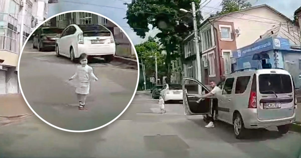 В Кишиневе девочка едва не попала под колеса авто. Коллаж: Point.md
