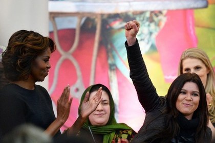 Мишель Обама и Руслана на вручении премии International Women of Courage. Фото: Jewel Samad / AFP