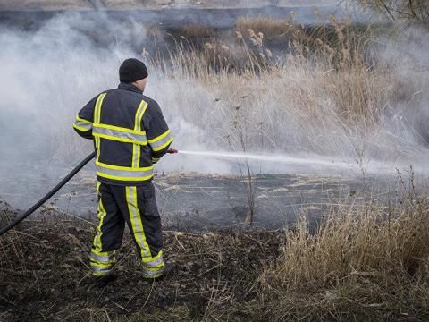 За последние сутки пожарные потушили 56 возгораний сухой травы.