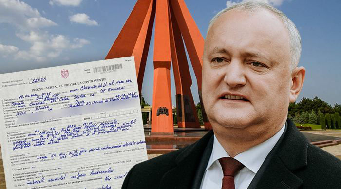 Додона оштрафовали на 9 тыс. леев за ношение георгиевской ленточки 9 Мая. Коллаж: Point.md