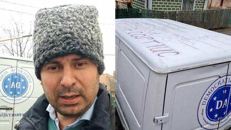 Микроавтобус бывшего кандидата в мэры Кишинева Костюка подвергся вандализму.