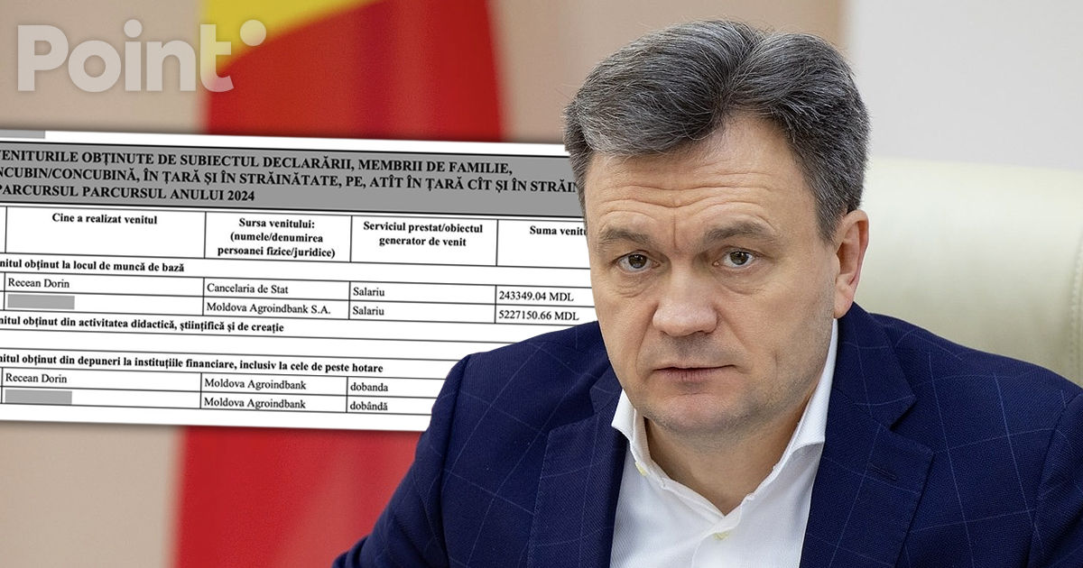 Доход семьи Дорина Речана в 2024 году составил почти 7 млн леев.