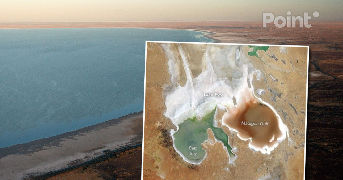 Vremea a transformat cel mai mare lac din Australia în două culori diferite.