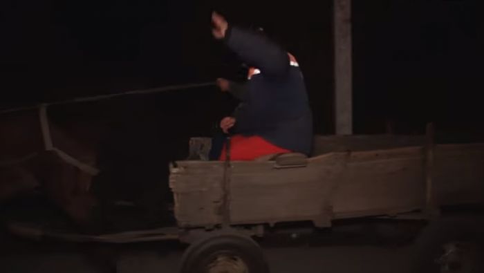 Un echipaj de poliție pe urmele unei căruțe cu cai. Foto: unimedia.info