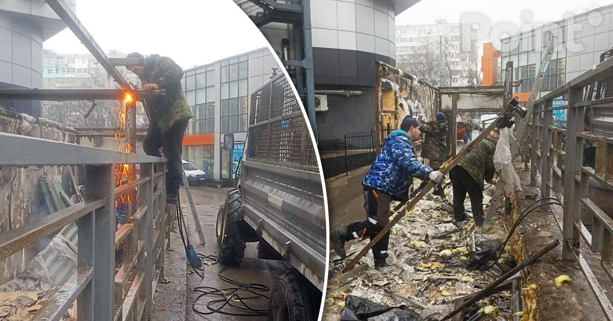 O construcție neautorizată din sectorul Botanica al Capitalei, demolată.