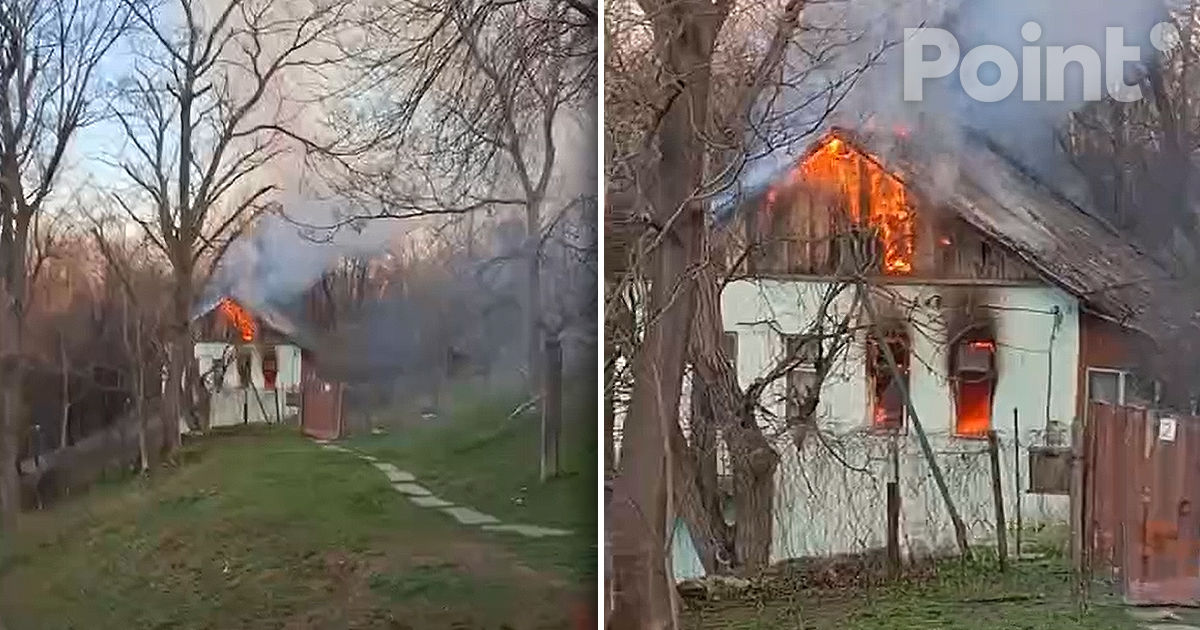 Incendiu în Parcul Valea Morilor din Capitală: O casă, cuprinsă de flăcări.