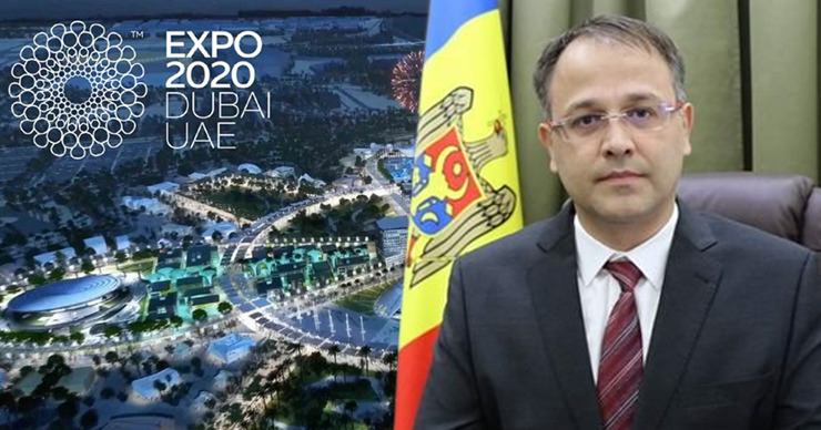 Посол РМ Виктор Харуцэ на EXPO 2020 в Дубае: Молдова - страна с мягким налоговым климатом. Коллаж Point.md.