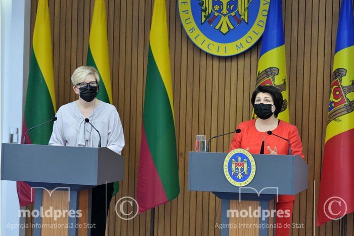 Гаврилица поблагодарила Литву за поддержку в продвижении диалога с ЕС. Фото: moldpres.md