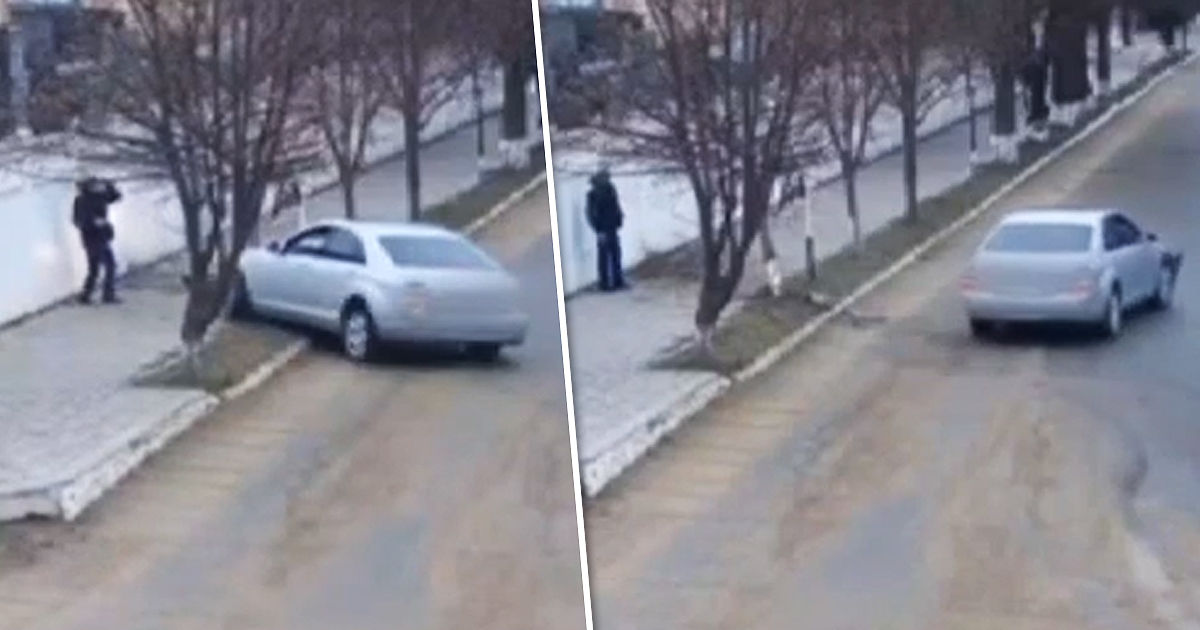 Mercedes устроил дрифт в Дубоссарах и врезался в дерево. Коллаж: Point.md