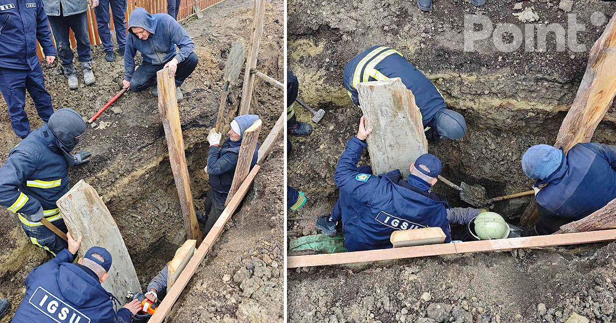 Un bărbat, salvat la Hâncești după ce a fost blocat sub pământ în timpul lucrărilor de canalizare.