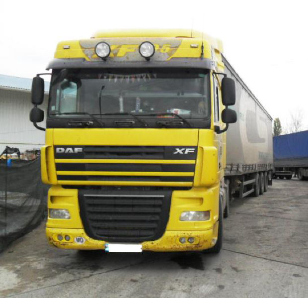 Un șofer de camion de la Rezina, stopat în România de către polițiștii de frontieră. Foto: Poliția de Frontieră