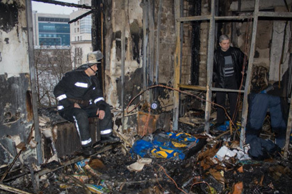 В Харькове сгорел офис оппозиционной националистической партии «Свобода». Фото: www.mediaport.ua