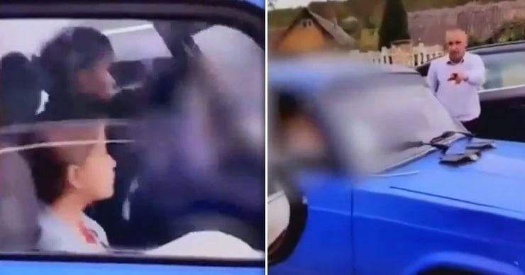 12-летний мальчик был замечен за рулем автомобиля рядом со своей младшей сестрой. Коллаж: Point.md.