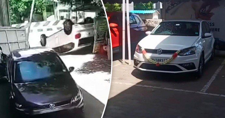 Новый Volkswagen Polo разбили через несколько секунд после покупки.