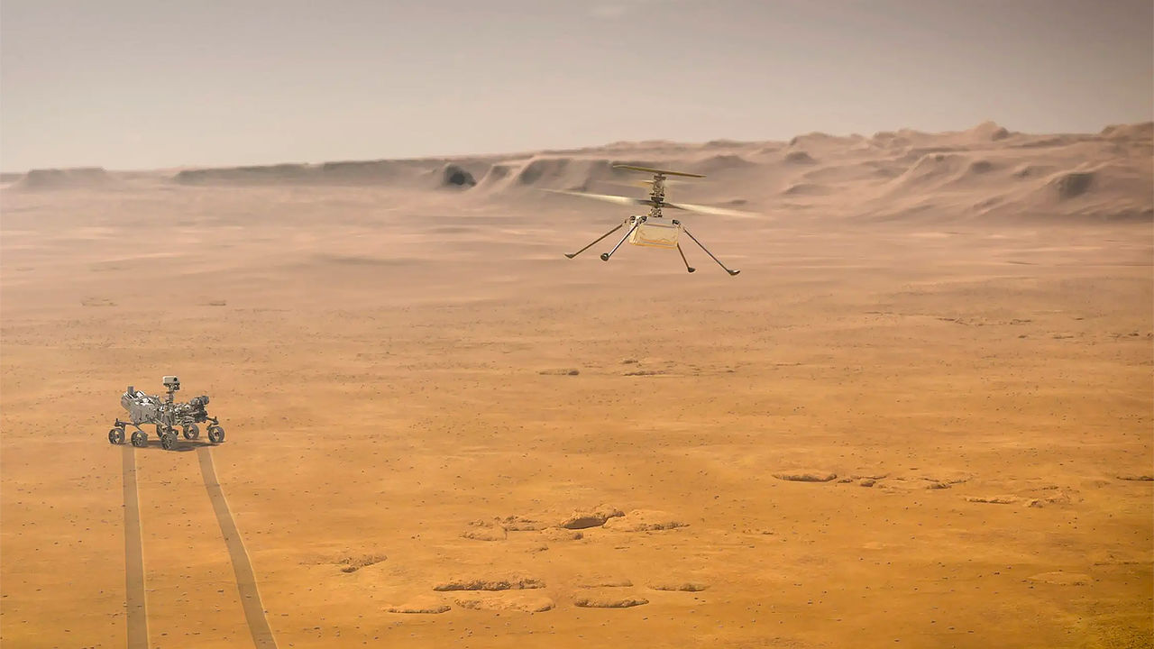 Вертолет NASA впервые переместился на новое место на Марсе.