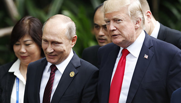 Президент России Владимир Путин и президент США Дональд Трамп.