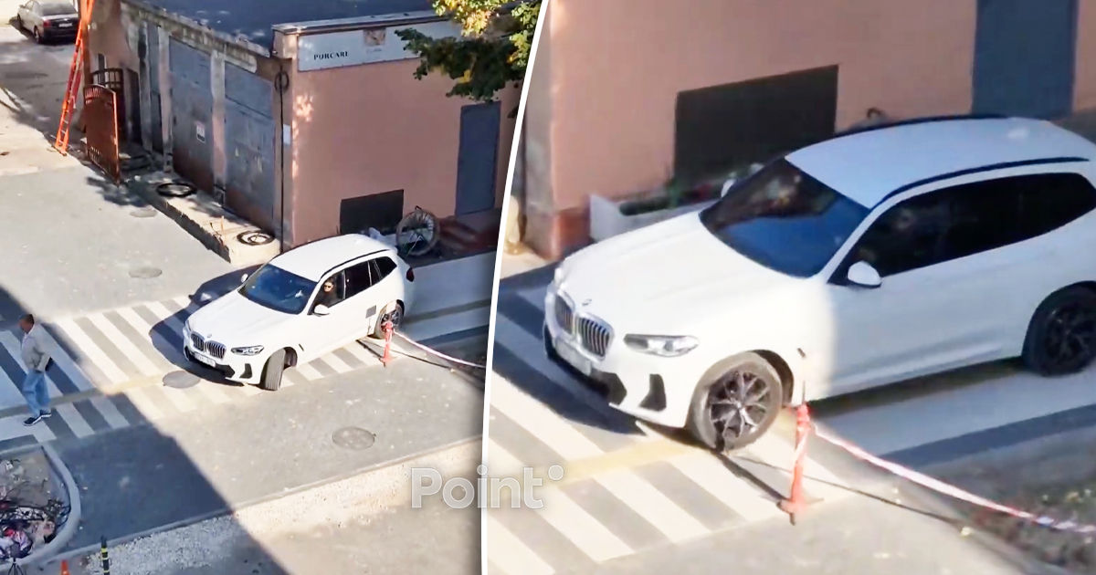 Șoferița unui BMW a circulat pe un trotuar din Capitală și a primit amendă.