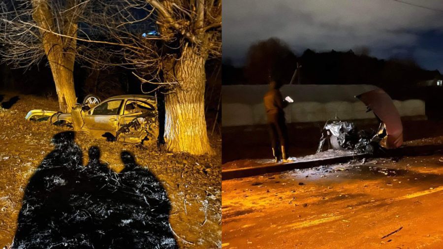В Гидигиче произошло ДТП: водитель на автомобиле Mercedes врезался в дерево.