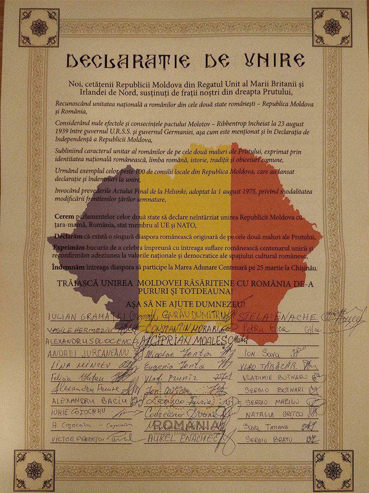 Diaspora votează declarația de Unire: Care sunt orașele semnatare
