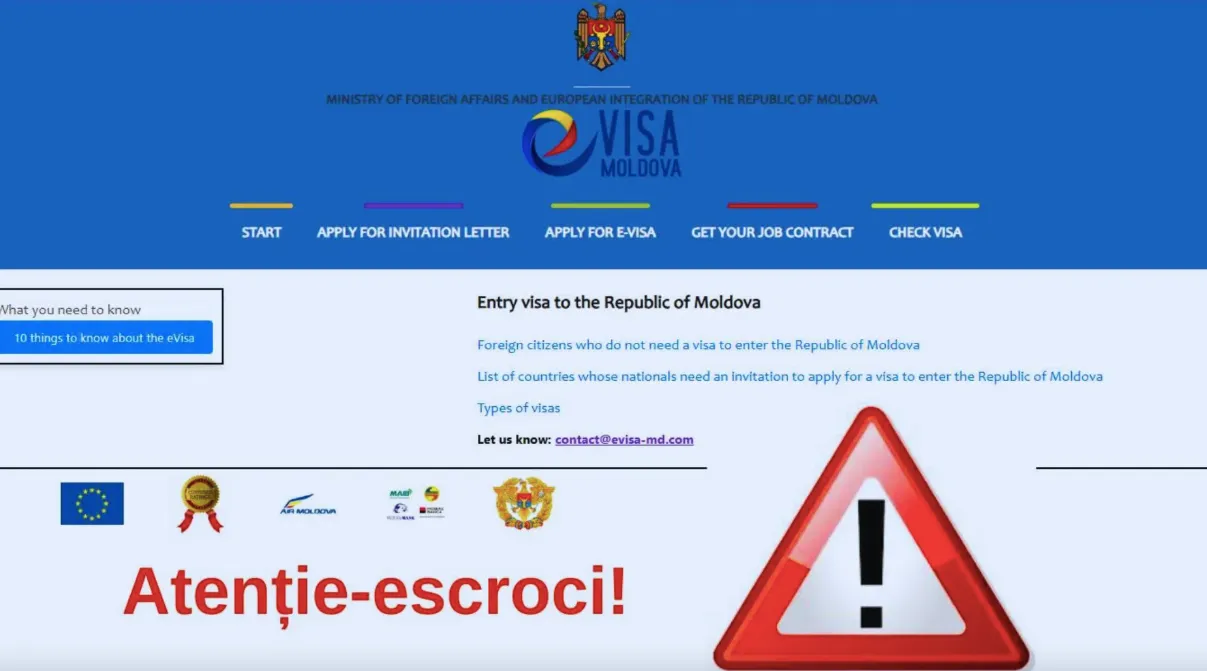Două site-uri oferă invitații și vize online false pentru cetățenii străini din Moldova