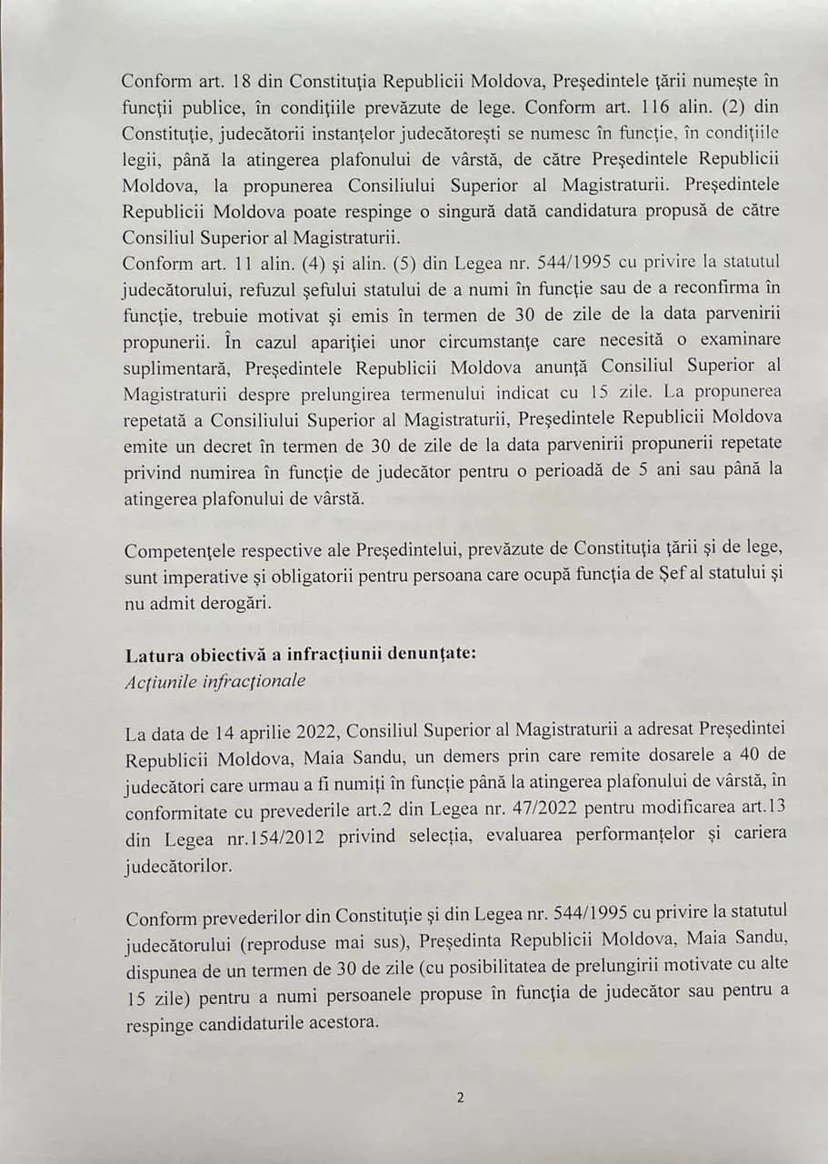 Додон просит главу Антикоррупционной прокуратуры возбудить дело против Санду