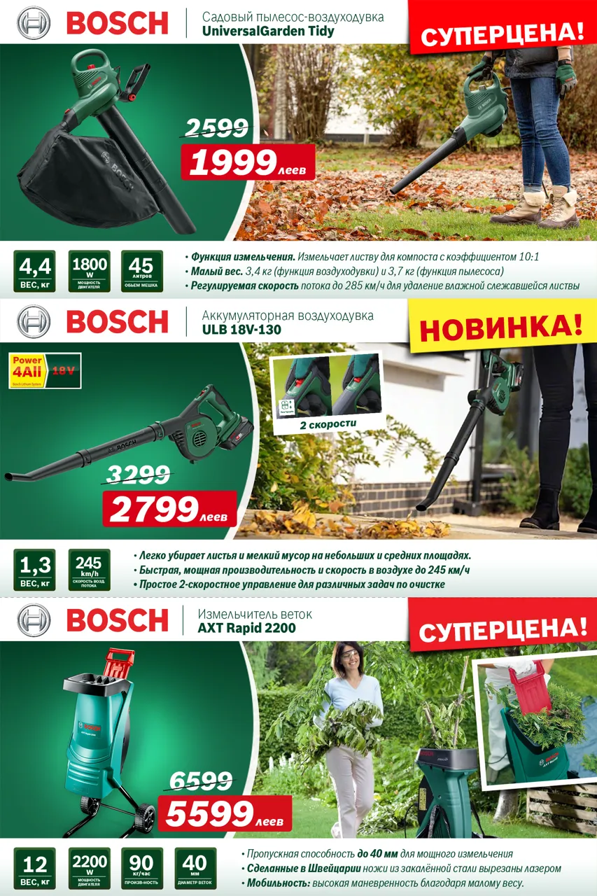 Осенний сезон на даче c Bosch Siemens: Лучшие цепные пилы